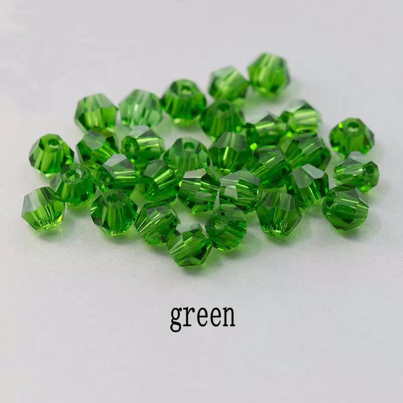 4mm Crystal Bicone Beads 100PCS Faceted Glass Beads Rainbow Loose Craft Beads for Bracelet Necklace Earring Keychain Making DIY
