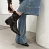 Short Boots for Women Thick Heeled Short Boot Retro Pointe Toe Ankle Boots for Women New Casual Leather Boot Botas Mujer
