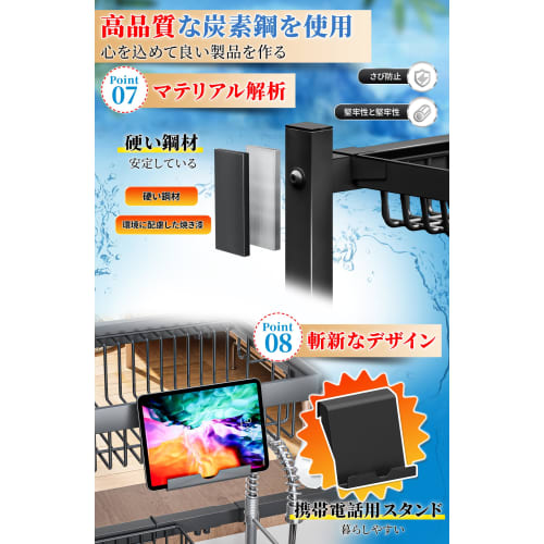 ADBIU 2025 Edition Over-the-Sink Dish Drainer (Expandable Dimensions) Fits 24.5"-32" Sinks, Snap-On Design, 2-Tier, Large Kitchen Dish Rack, Stainless