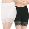 Women's High-Waisted Safety Pants, Breathable and Elastic, Five-Point Length with Sexy Lace.