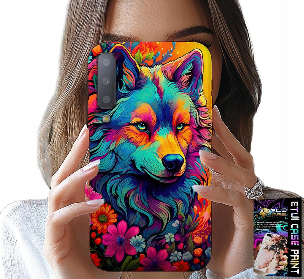 Etui Do Samsung A7 2018 - Kolorowe Wzory, Wilk Wataha Swora Case