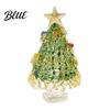 Christmas Landscaping Scene Accessory Mini Tree Figurine Handmade Colored Glaze Tabletop Ornament Creative Gifts for Friends with Star Top