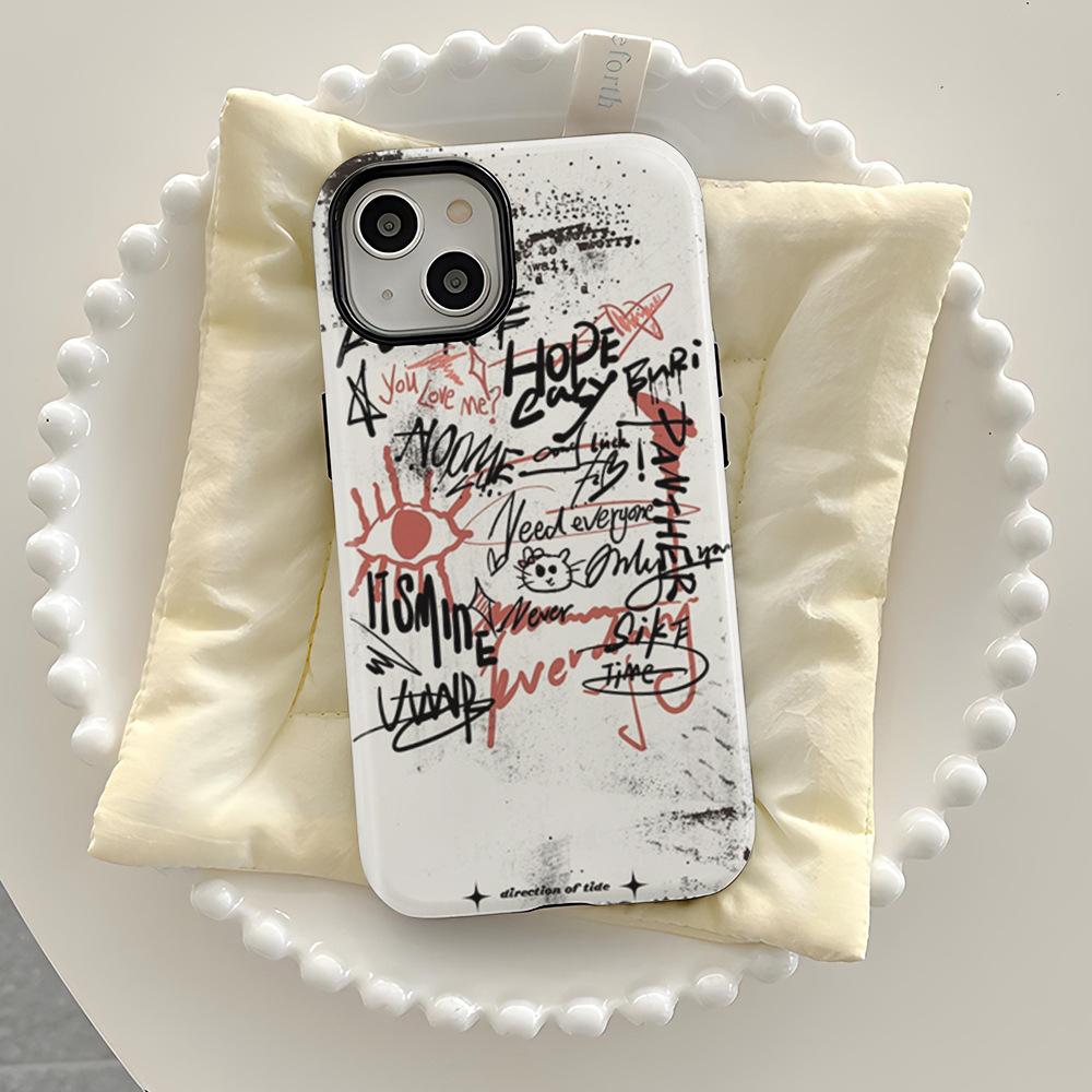 Tide brand graffiti English matte protective case Magnetic suction Apple 17 mobile phone case iPhone16promax wireless charging