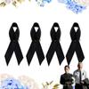 10Pcs Portable Memorial Black Ribbon Brooch Souvenir Queen Mourning Bow Brooch Black Black Badge Pin for Funerals and Mourning