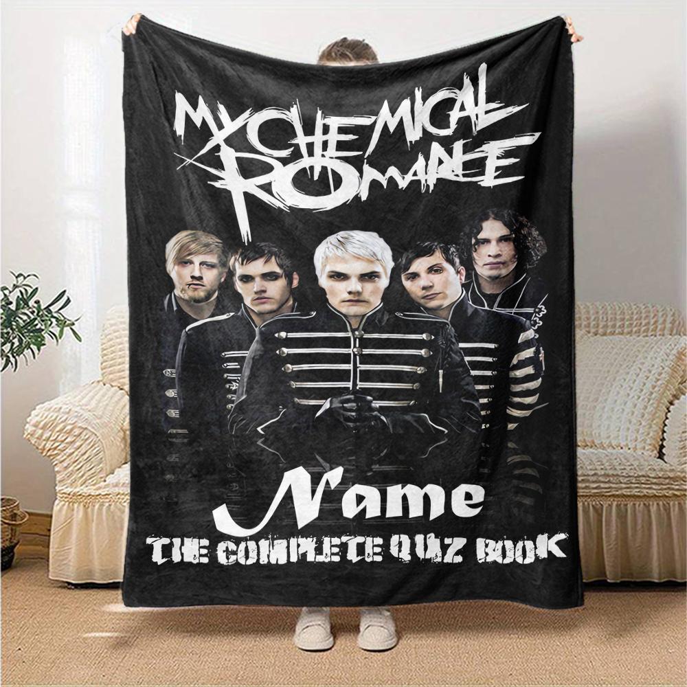 Custom Name My Chemical Romance Theme Printed Blanket - Perfect for Couch, Bed, Travel & Outdoor Use | Machine Washable, Cozy & Durable.