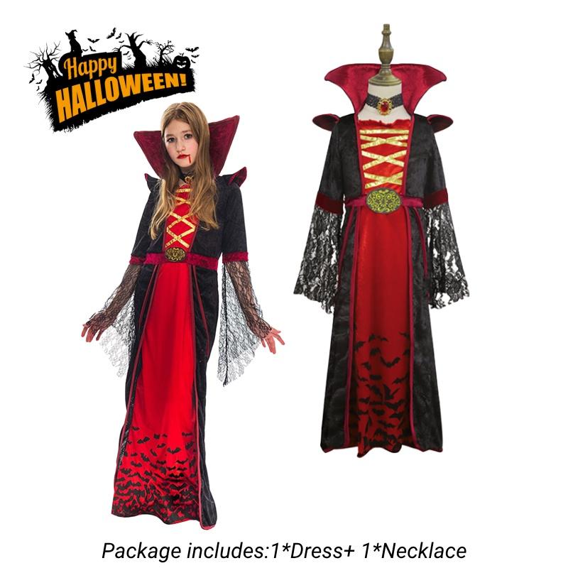 Halloween Girls Vampire Costume Dress Terrifying Horror Cosplay Outfit