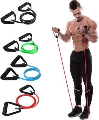 5-Stufen-Widerstandsbänder mit Griffen, Yoga-Zugseil, elastisches Fitness-Übungsrohrband für Heimtraining, Krafttraining
