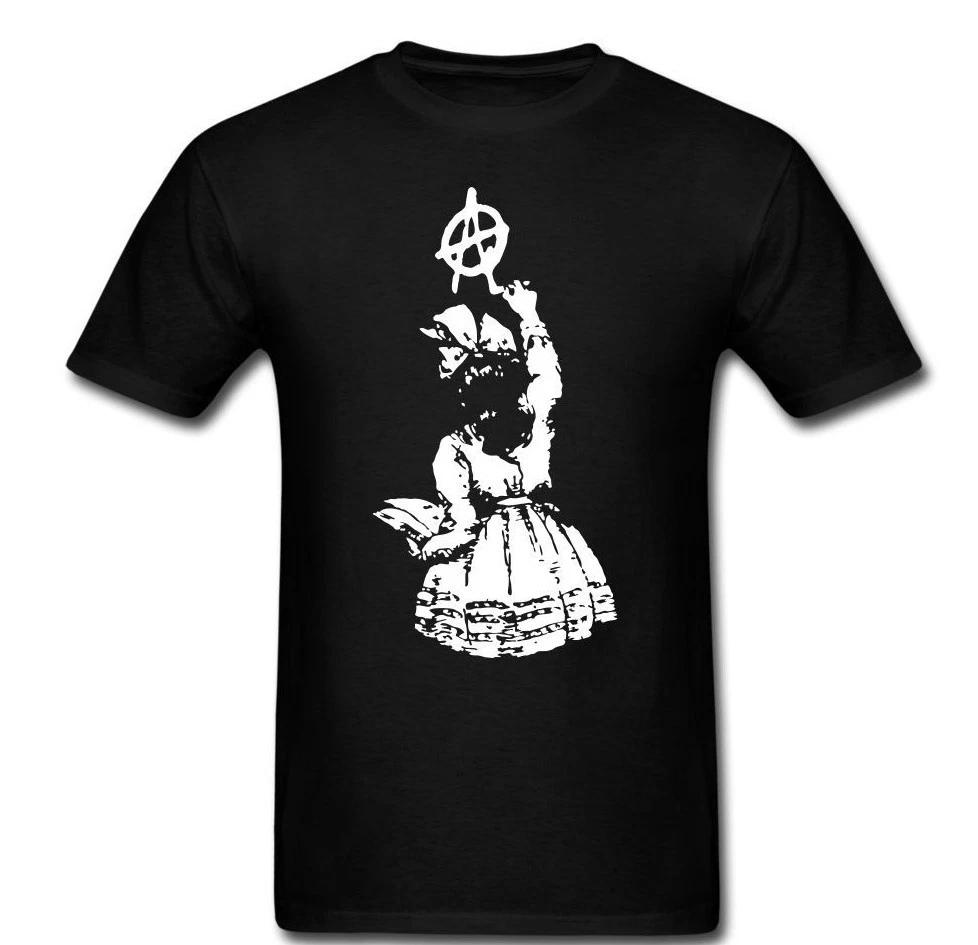 Girl anarchy anarchist revolution anti-capitolism Banksy Tee t-shirt L
