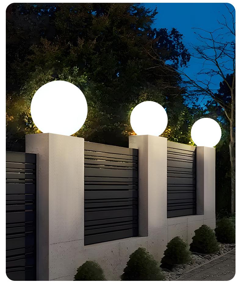 Waterproof Outdoor Solar Moon Lights for Courtyard, Gate, Garden, and Fence Pillars