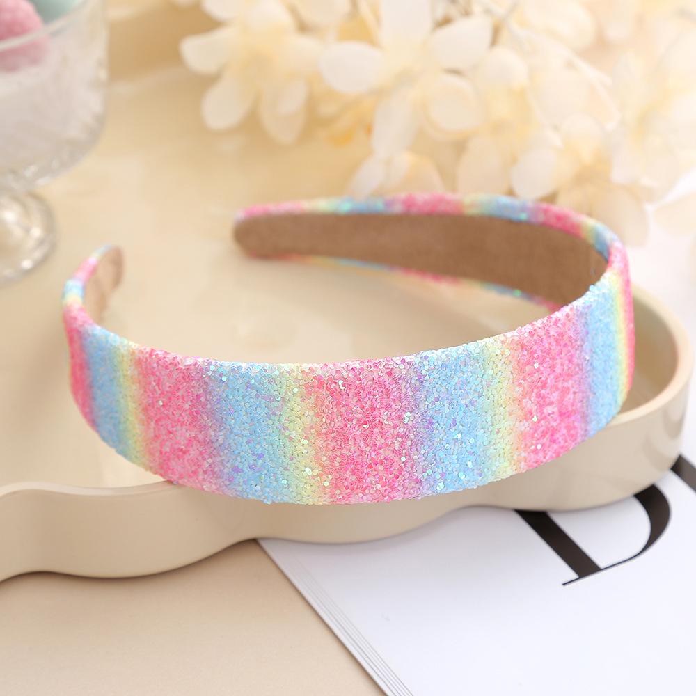 

Милая женская многофункциональная повязка на голову для мытья лица с блестками – тканевый аксессуар для волос с широким краем