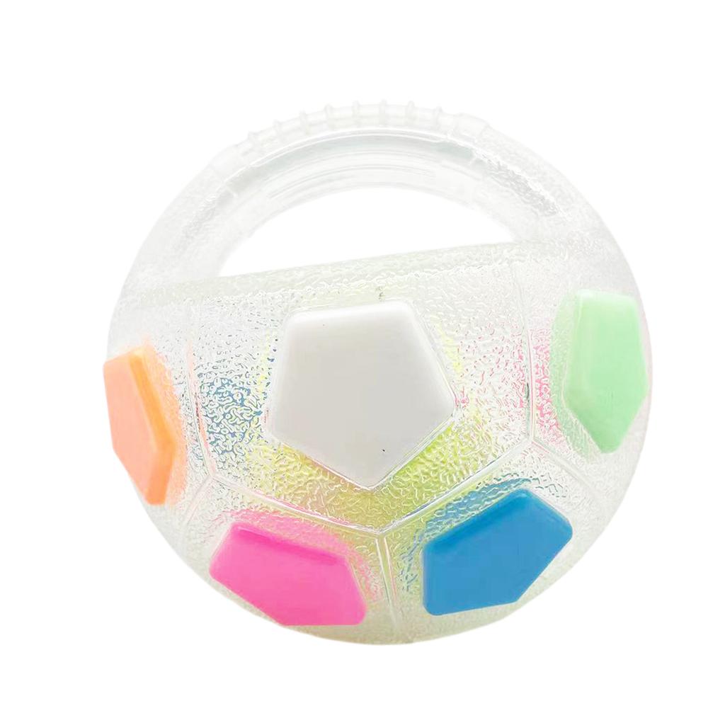 Football Shape Dog Toy with Handle Squeaky Dog Toy Ball Chew Toy for Puppies Indoor Outdoor