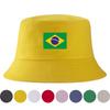 Cappello a Secchiello Bandiera del Brasile Reversibile Giallo Verde Cappellino da Sole Unisex Donna Brasil Copa Fan di Calcio Sportivo Unisex Cappelli Bob Carnevale