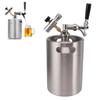 5L Mini Stainless Steel Keg Pressurized Stainless Steel Home Keg Kit System with Adjustable Faucet 150PSI Gauge