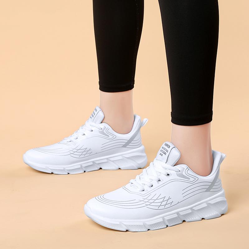 Fashion White Running Shoes Waterproof Athletic Sneakers Women Wear Resistant Walking Sport Shoes Comfortable Shoes