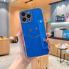 Electroplated side smiley face with bracket, suitable for Apple 16/17promax mobile phone case iPhone14/15 anti-drop cover