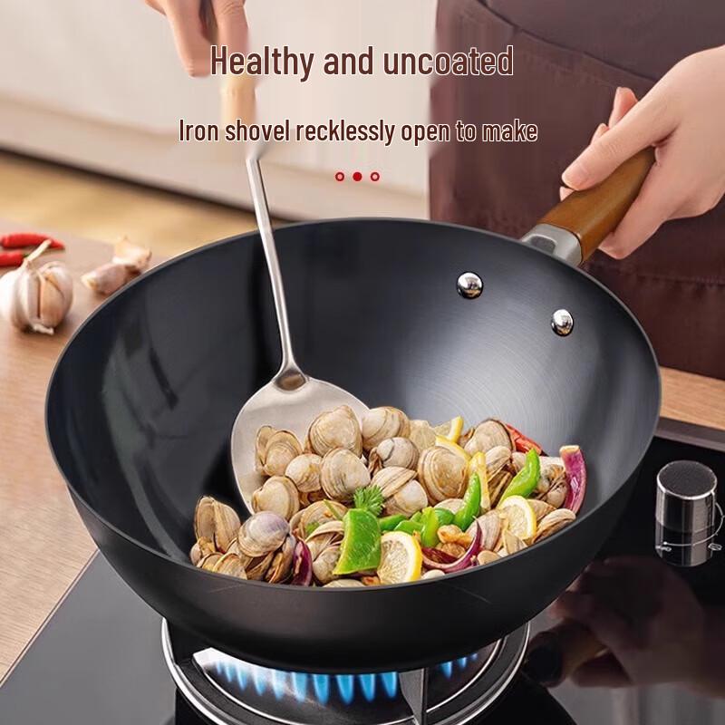 ASD 32cm Premium Iron Round-Bottom Wok