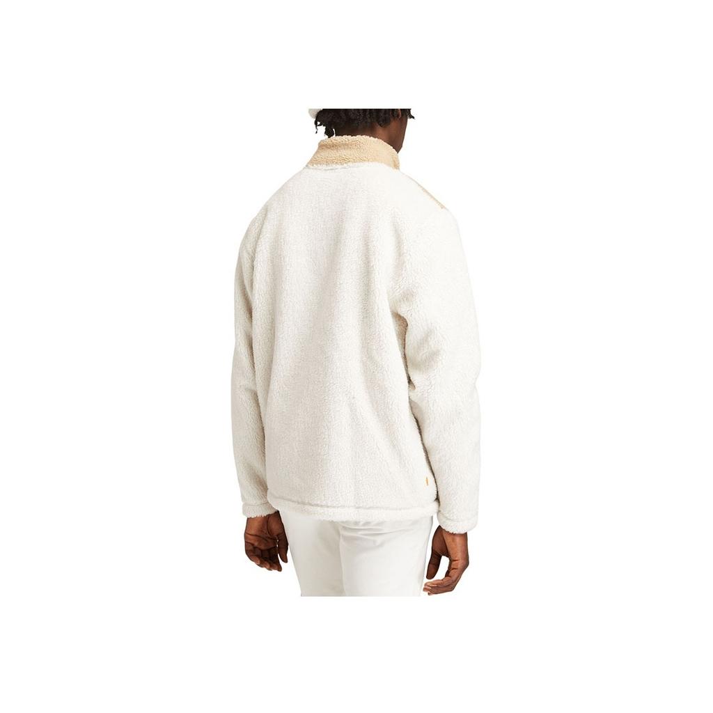 Timberland Color Block Fleece Lined Logo Casual Stand Collar Jacket Men jackets Light-Earth A43P2-BM3