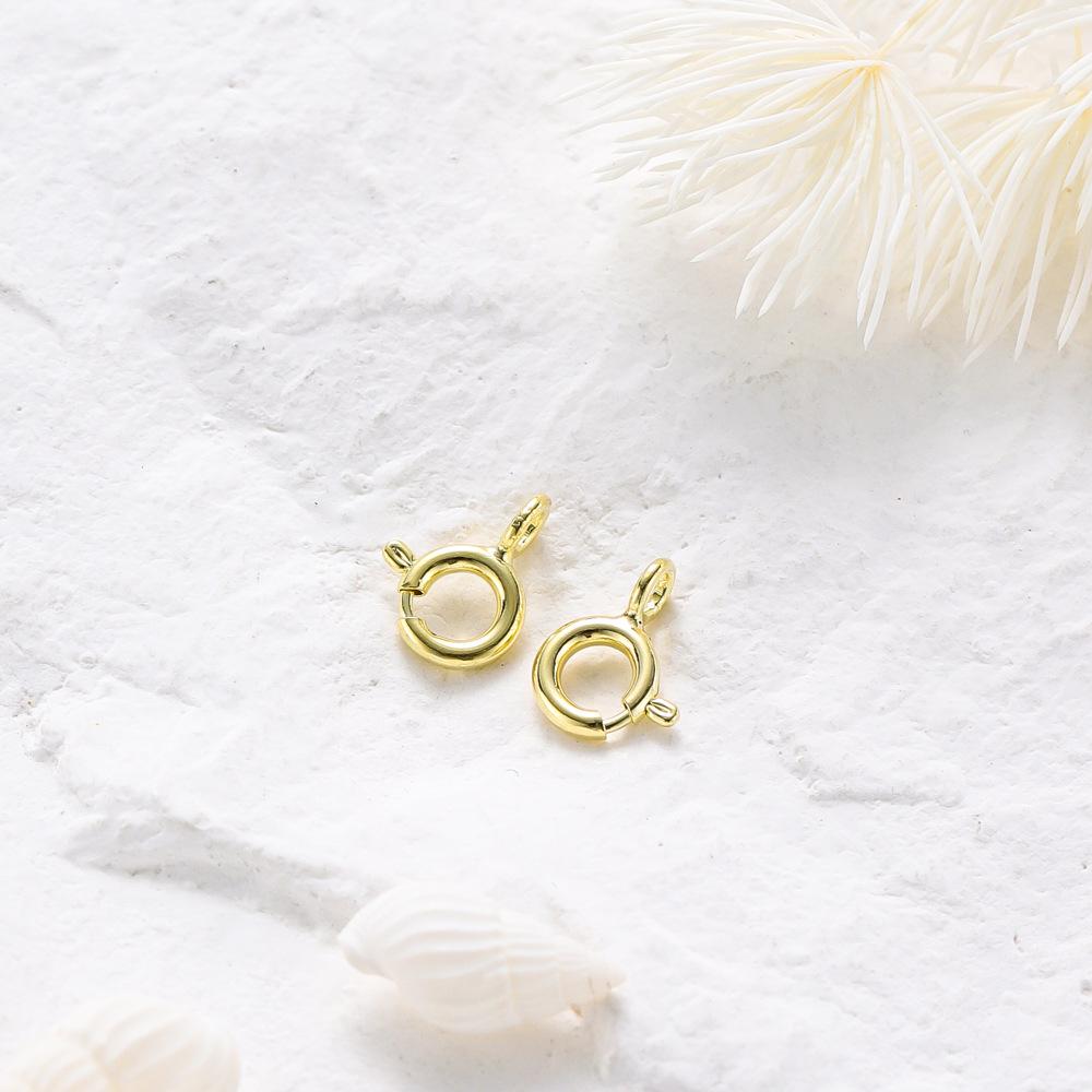 Cierre de resorte de 18K chapado en cobre para accesorios de collar o pulsera DIY de 14K