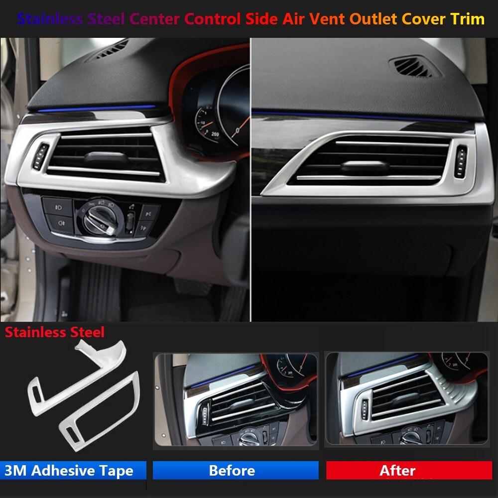 Stainless For BMW 5 Series G30 Car Dashboard Side AC Air Vent Outlet Cover Trim