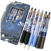 Elegant Rose ST Gel Pen Set - 6 Black High-Quality Push-Type Pens In Box