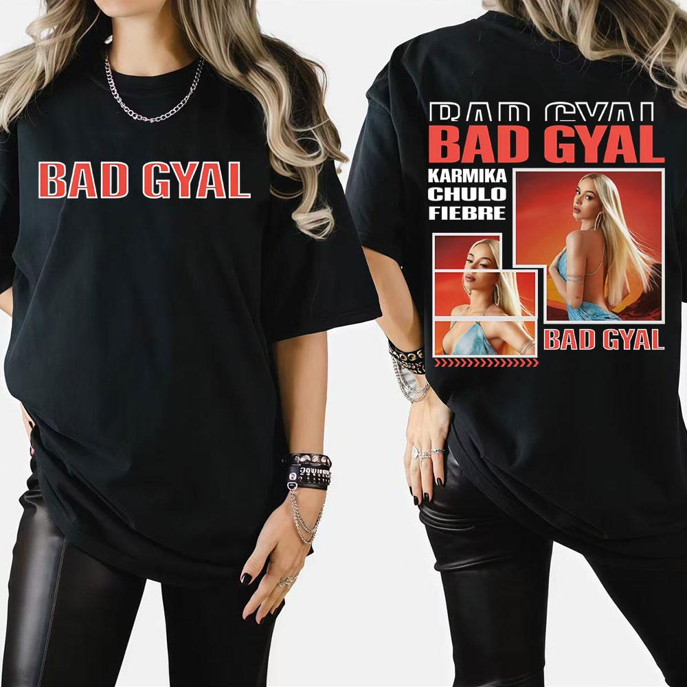 Singer Bad Gyal Album Tour 2025 Graphic T Shirts Unisex Women Vintage Hip Hop Classic Pop Music Tshirt High Quality Loose T Shirt