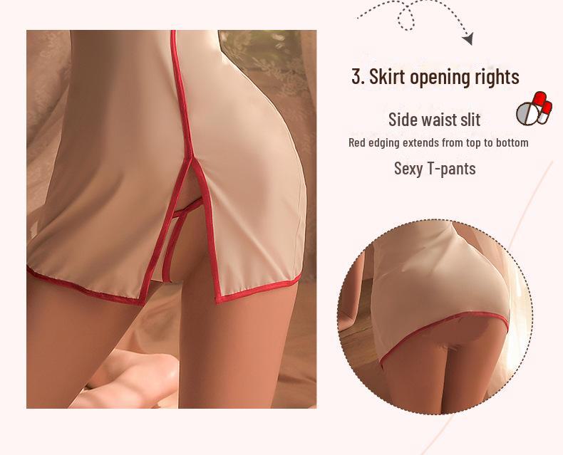 Manyan Sexy Lingerie: Hollow Chest Slit Nurse Uniform Dress (1937)