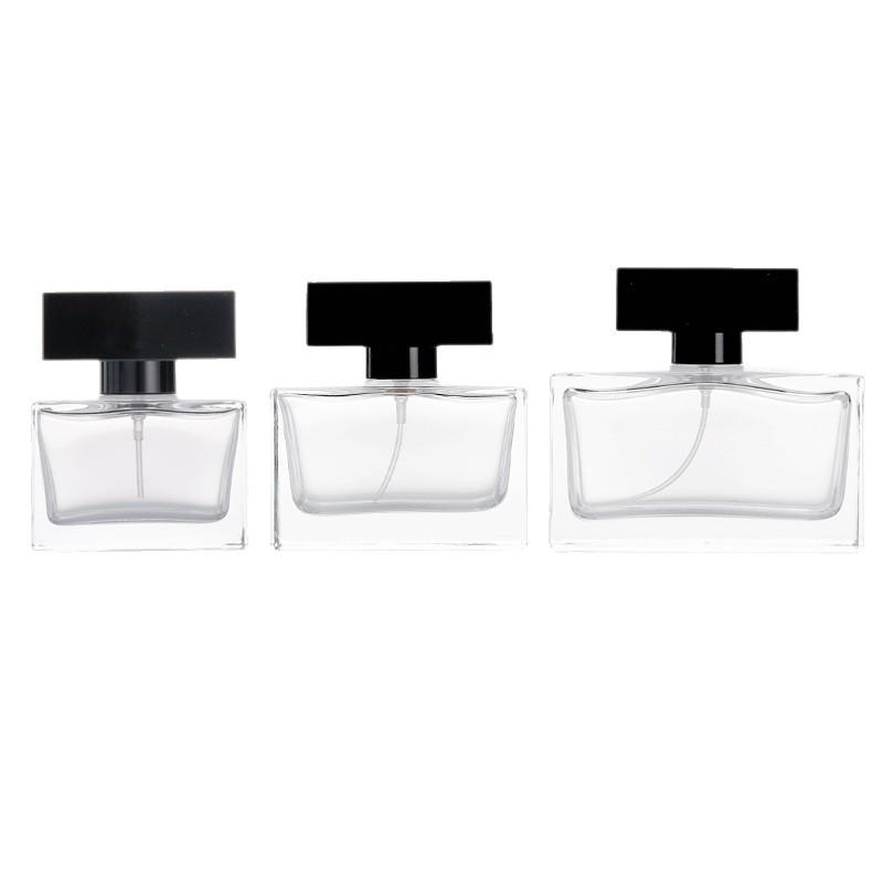 Perfume Bottle Set: 50ml & 30ml Transparent Glass Spray and Decanting Bottles