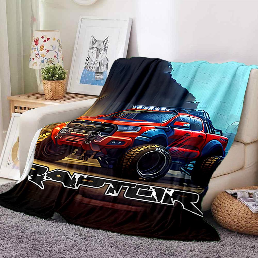 1pc Raptor Truck Blanket Lightweight Flannel Blanket Throw Blanket For Sofa, Bed, Travel, Camping, Livingroom, Office, Couch