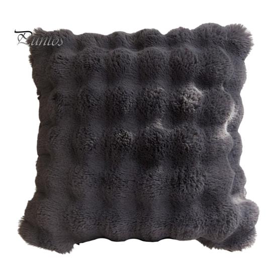 

Роскошное бархатное одеяло, ультрамягкая подушка из микрофибры, искусственный мех, двухсторонняя плюшевая наволочка для комфорта, чистый цвет, супер теплый диван-кровать, офисный сон 45cm серый