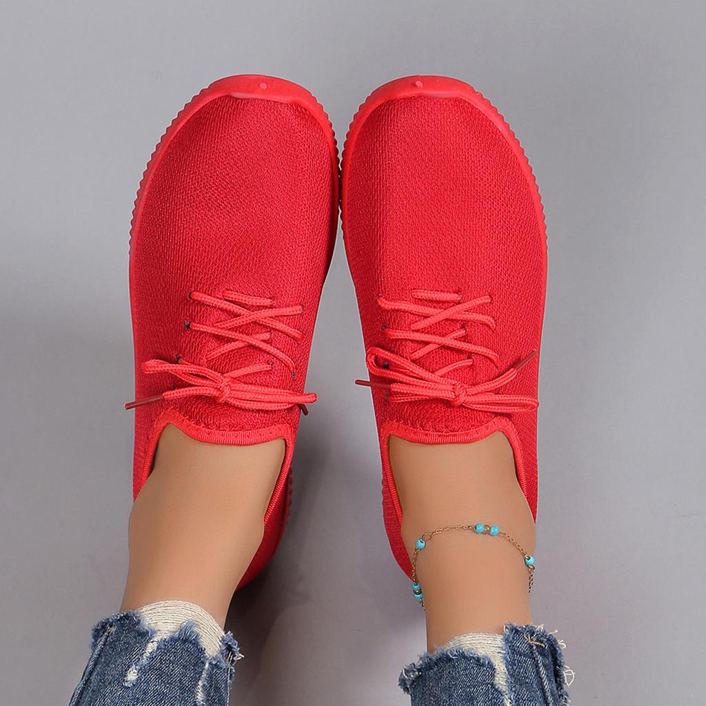 Summer Sports and Leisure Shoes Soft Sole Breathable Lightweight Hollow Versatile Fly-woven Mesh Shoes