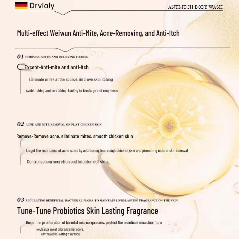 DRVIALY Juckreizlinderndes Feuchtigkeitsspendendes Duschgel