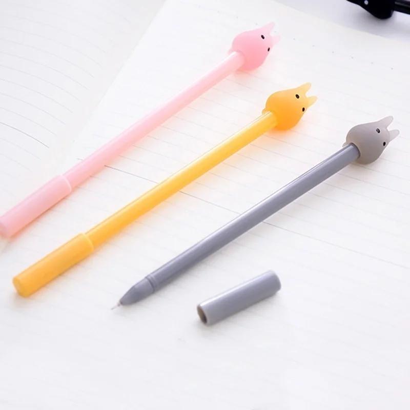 4Pcs/Set 0.38mm Cartoon Kawaii Chinchilla Plastic Gel Pen Cute Candy Color Pens for Kids Gift School Supplies