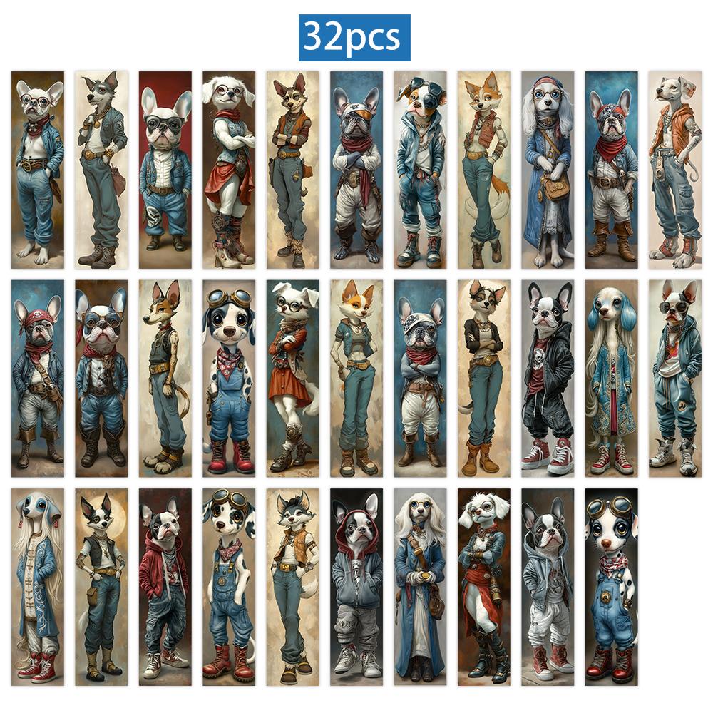 

32pcs. Wear a denim dog bookmark, suitable for back-to-school season, Christmas, Halloween, teachers, readers, and birthdays.