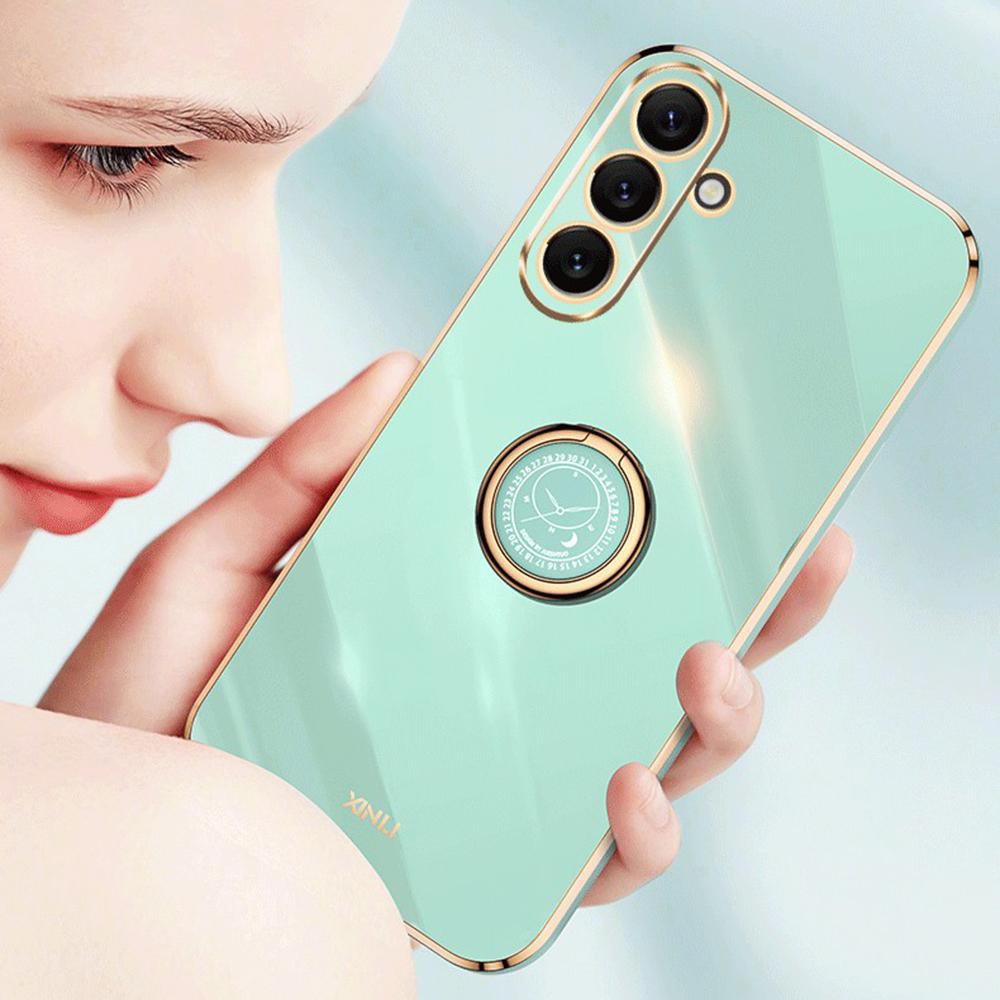 XINLI For Samsung Galaxy A54 5G Drop-proof Protective Phone Cover Electroplating Slim Mobile Phone Case Kickstand