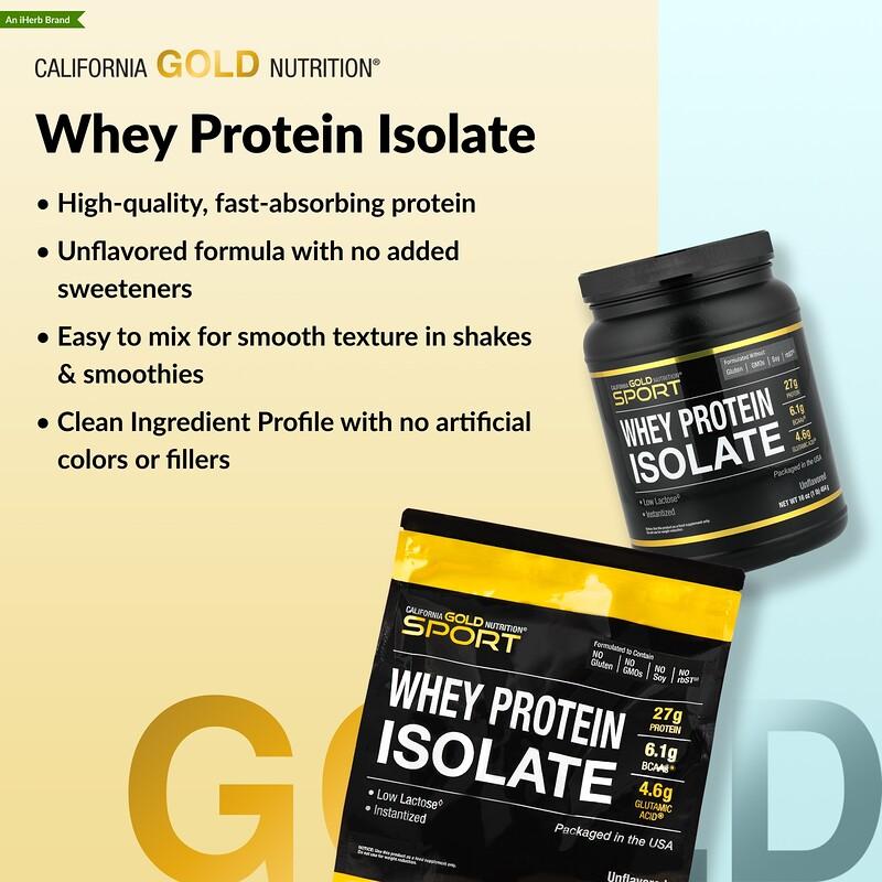 Sport, Whey Protein Isolate, Unflavored, 1 lb (454 g)
