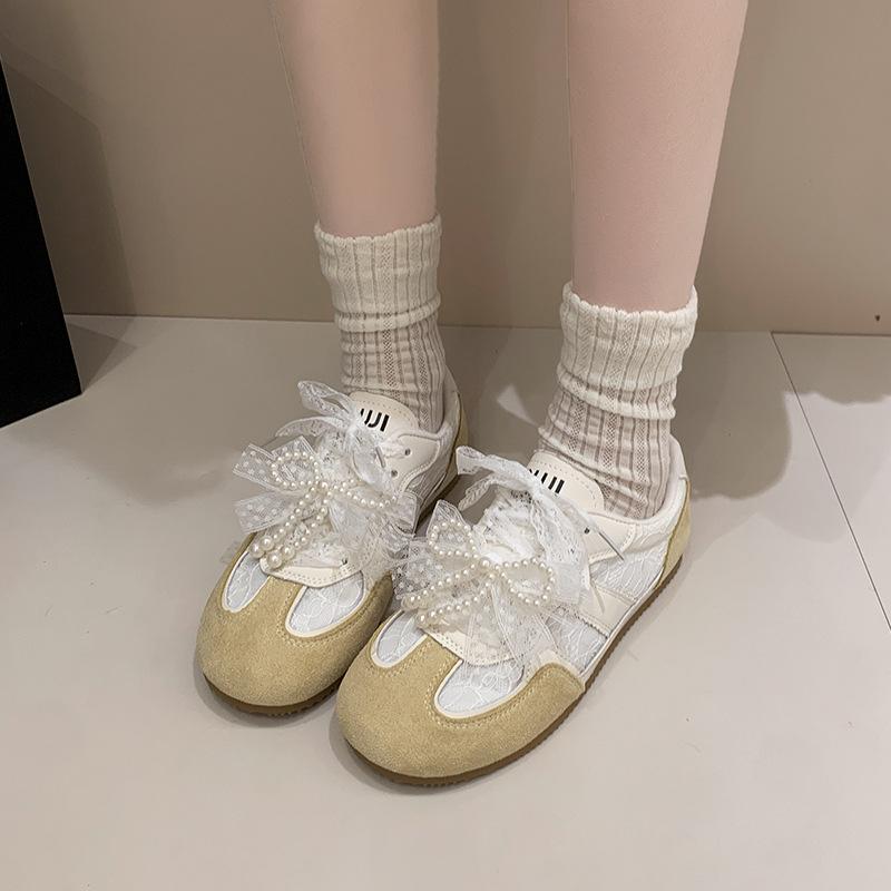 Niche flat-bottomed German training shoes women's 2025 summer new versatile mesh breathable casual sports shoes lace Forrest Gump shoes