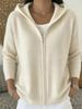 2026 Autumn/Winter European & American Women's Loose Knit Hooded Solid Cardigan