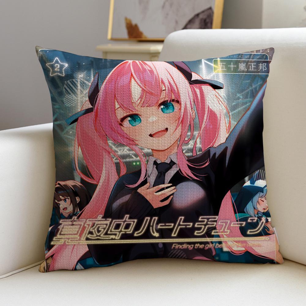 

MMidnight Heart TuneS Cushion Cover Breathable and skinfriendly linen pillowcase square removable and washable cushion 30X30cm