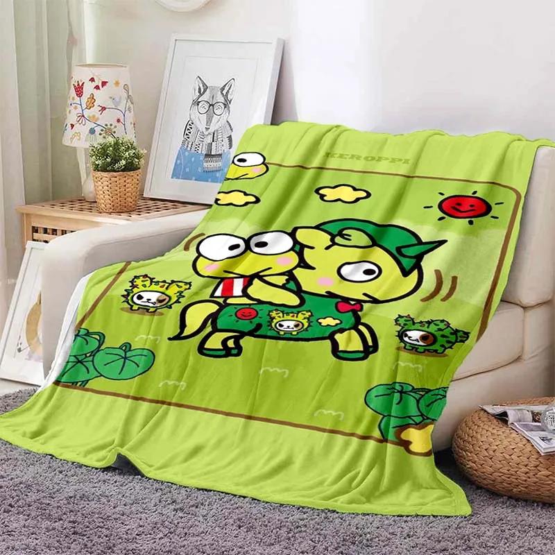 3D Printed Big -eyed Frog Card Kero Kero Keroppi Blanket Living Room Bedroom Sofa Cover Blanket Children's Nap Sleeping Blanket