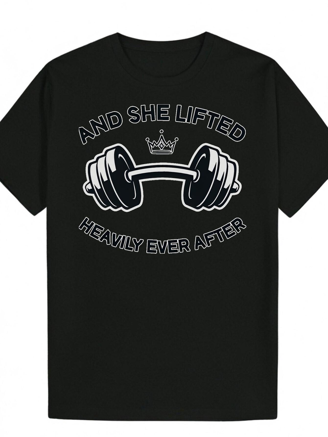 Summer Graphic T-shirt - Motivational Weightlifting & Crown Design S