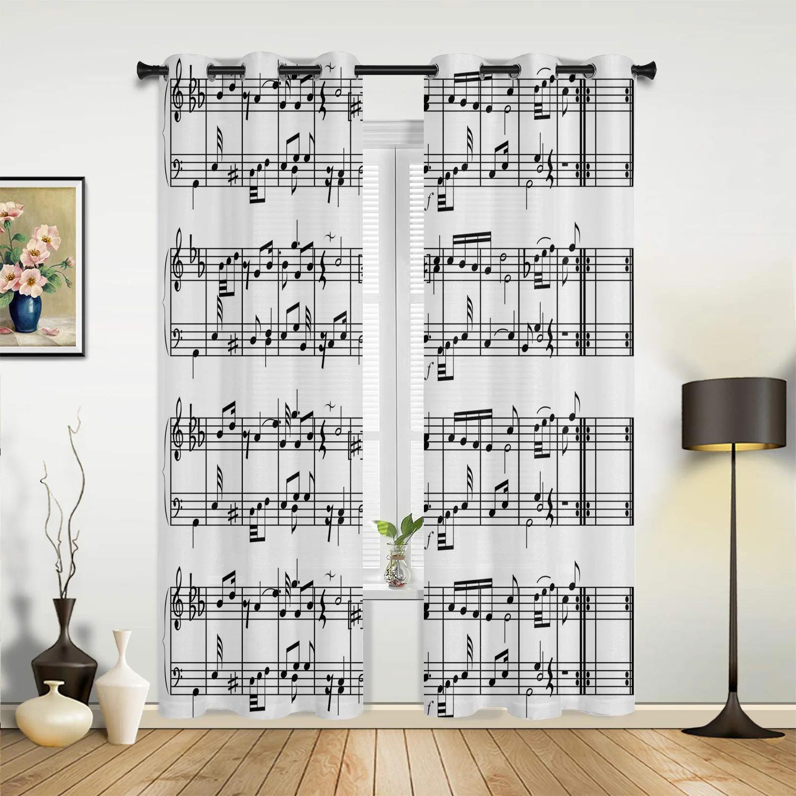 Note Musicali Ottava Bella Immagine Tende da Finestra Decorazione Casa Tende per Soggiorno Camera dei Bambini Cortinas Per Cucina Camera da Letto 135W x 135H(cm) x1