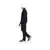 Adidas Stand Collar Solid Color Long Sleeve Jacket Comfortable Elastic Pants Casual Sports Suit Men Suit Black DV2461