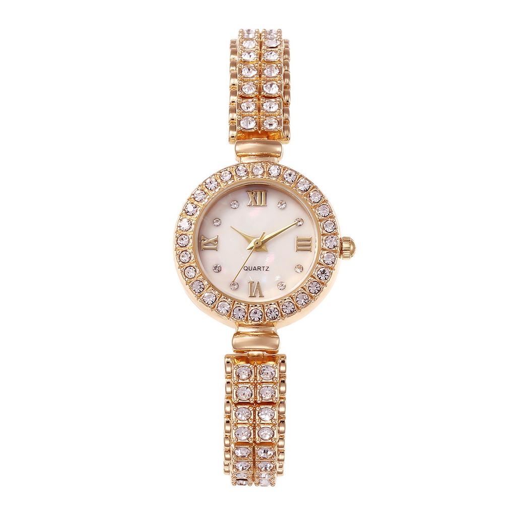 UTHAI W47 Fashion Light Luxury Temperament Women's Watch Round Diamond Clock Ladies Jewelry Versatile Wristwatch