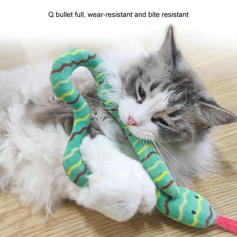 Plush Snake Cat Toys Funny Squeaky Interactive Toys For Cats Pet Dogs Game Play Toy Pet Dog Cat Chew Toy For Teeth Cleaning