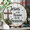 Anrui Rustic Metal Tin Sign 8x8 Inch Religious Jesus Wall Art Decor Vintage Farmhouse Home Quote Plaque