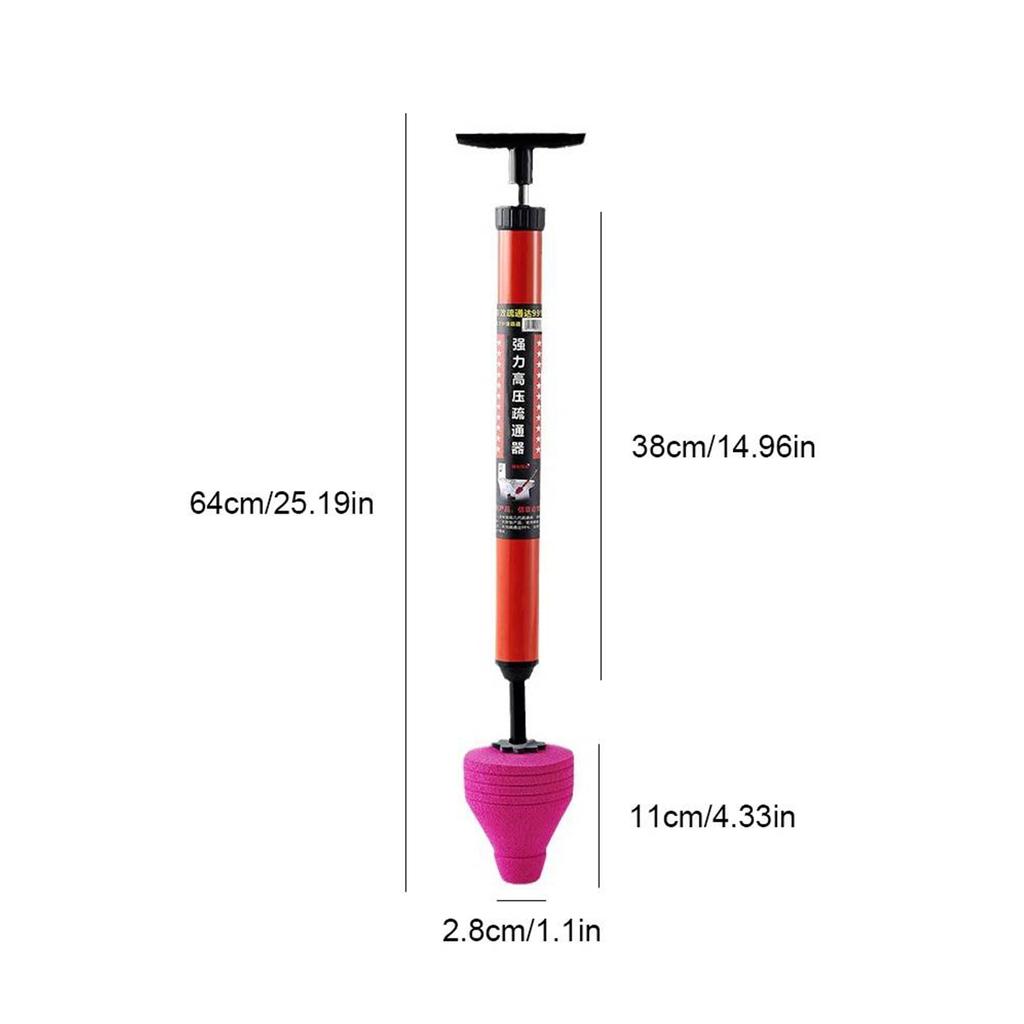 High Pressure Air Plunger Powerful Air Drain Unclogger Toilet Pipe Plunger for Bathroom Floors Shower