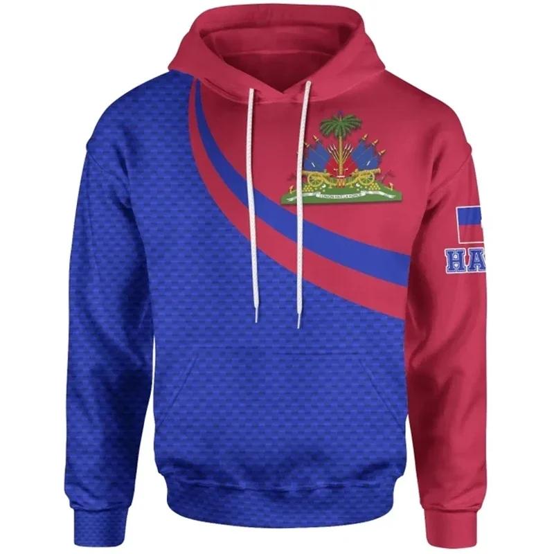 2025 Tessffel Country Emblem Flag Caribbean Sea Haiti Island Retro Pullover Men/Women Tracksuit Hoody 3Dprint Streetwear Hoodies