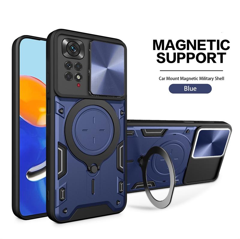 For Redmi Note 11 11s 11 Pro Case Slide Camera Shockproof Armor Phone Case For Redmi Note11 Pro Note 11 S 4G 5G Stand Back Cover