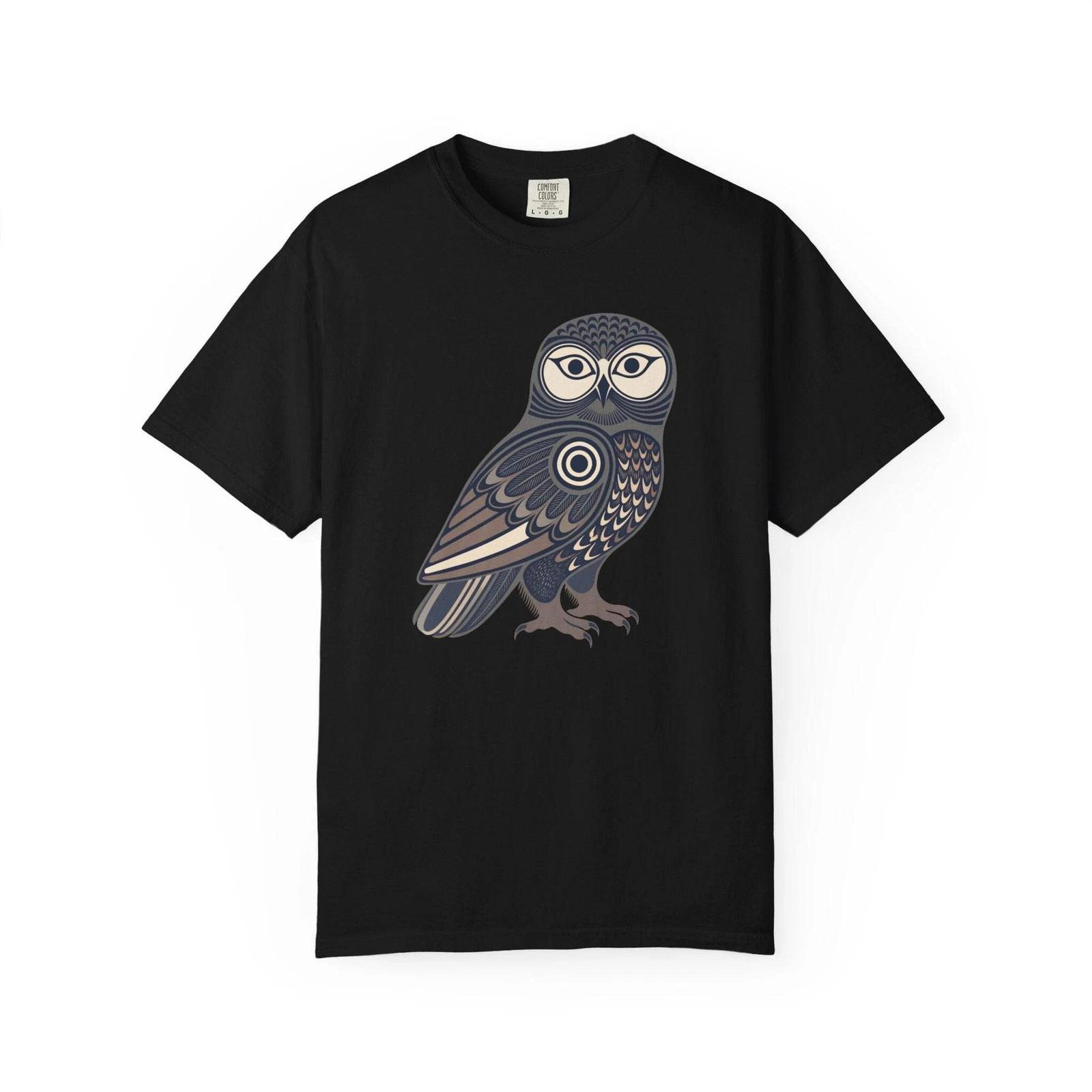Inuit Inspired Owl T-Shirt | Geometric Tribal Bird Graphic | Comfort Colors XS
