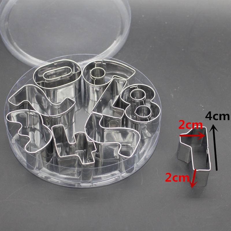 Stainless Steel Alphabet Letter Cookie Cutters Mold Biscuit Number Cutter Set Cake Decorating Moulds Fondant Cutter Set